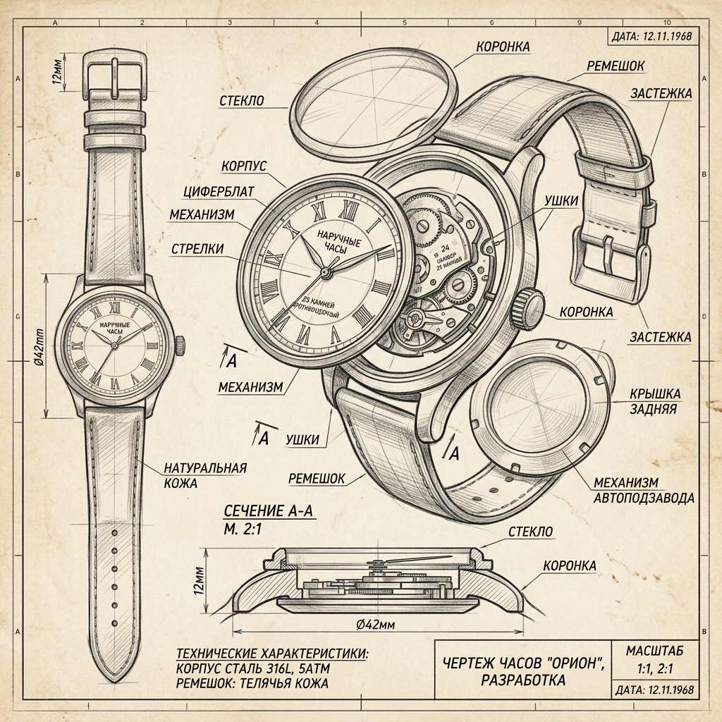 Watch design sketch by Abrand